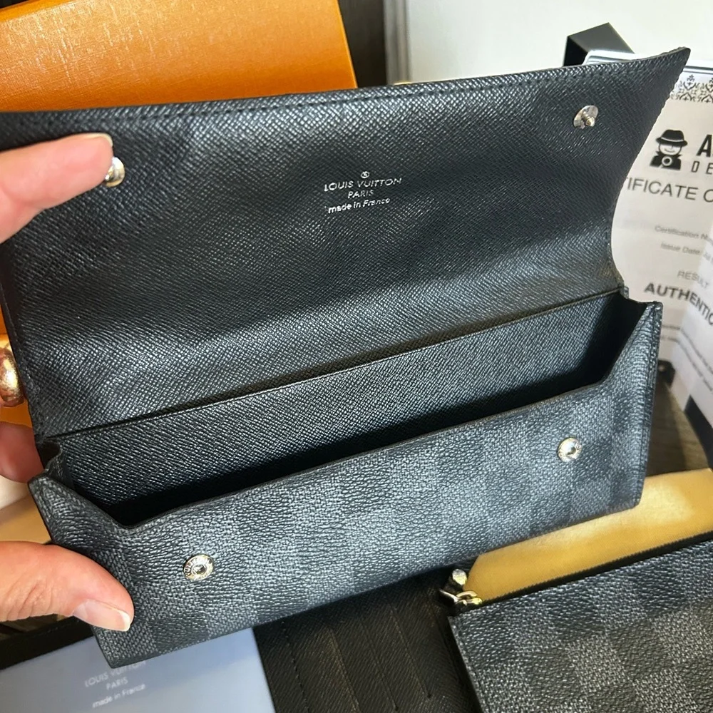 Louis Vuitton Damier Graphite Long Wallet Modulable 3 Piece! LIKE NEW!